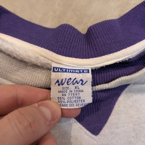 VTG 80s/90s UW Huskies Sweatshirt Men's XL Gray Purple University Of Washington - Picture 2 of 7